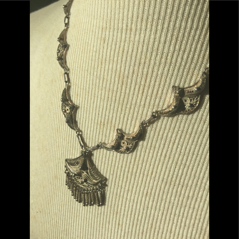 Vintage Yemeni Silver Necklace- Stunning - Picture 9 of 10